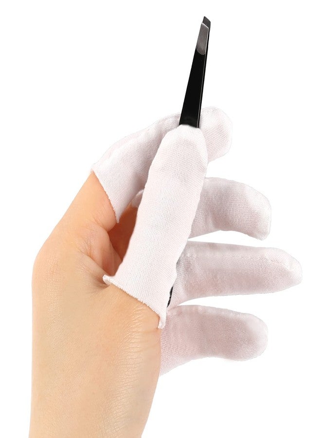 Sliverdew 100 Pieces Cotton Finger Cots,Cloth Finger Cots Finger Toe Sleeves Fingertips Protective Cover Thumb Protector Comfortable and Breathable, Absorb Sweat (White) - Image 2